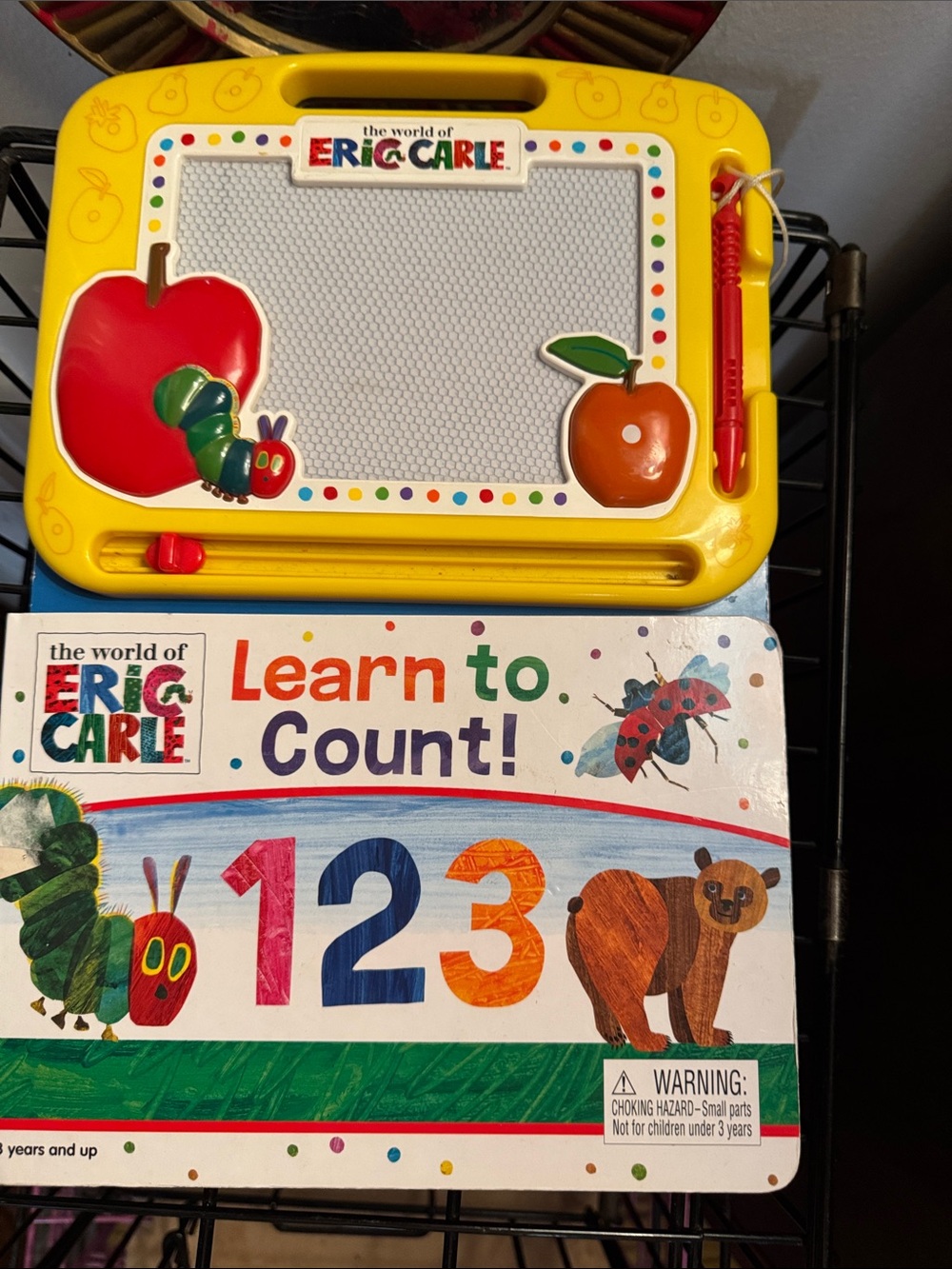 Yellow Magnetic Drawing Board, Learn to Count Set & Priddy Books First 100 words
